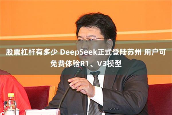 股票杠杆有多少 DeepSeek正式登陆苏州 用户可免费体验R1、V3模型