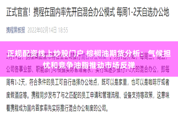 正规配资线上炒股门户 棕榈油期货分析：气候担忧和竞争油脂推动市场反弹